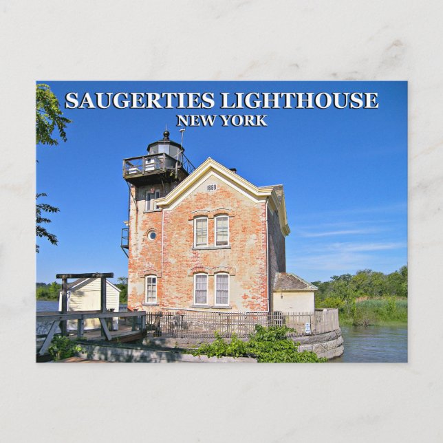 Faro de Saugerties, postal de Nueva York (Anverso)