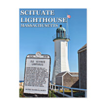 Faro de Scituate, postal de Massachusetts