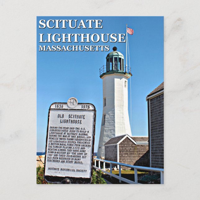 Faro de Scituate, postal de Massachusetts (Anverso)