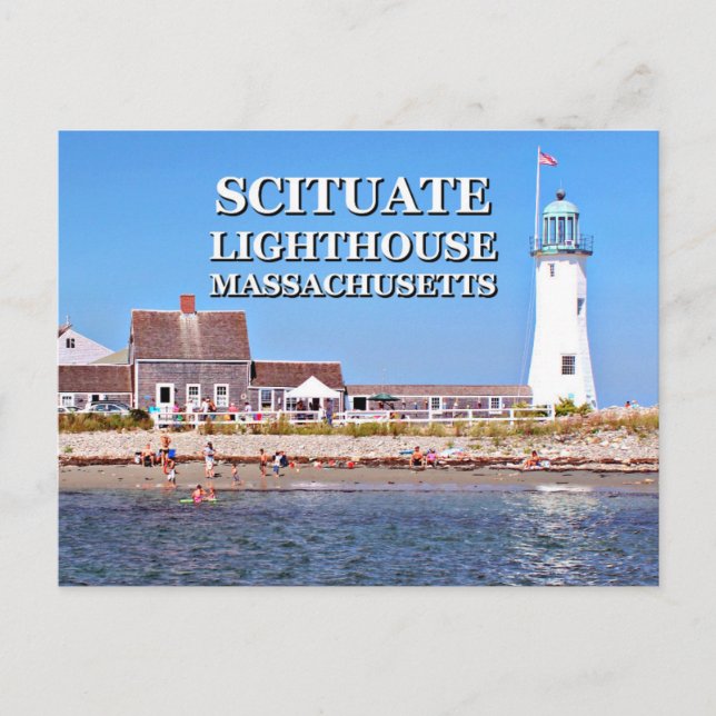 Faro de Scituate, postal de Massachusetts (Anverso)