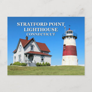 Faro de Stratford Point, postal de Connecticut