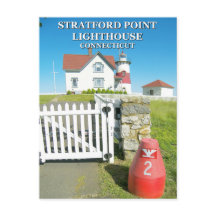 Faro de Stratford Point, postal de Connecticut