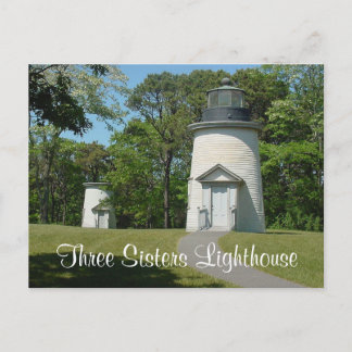 Faro de tres hermanas de Cape Cod, tarjeta postal 