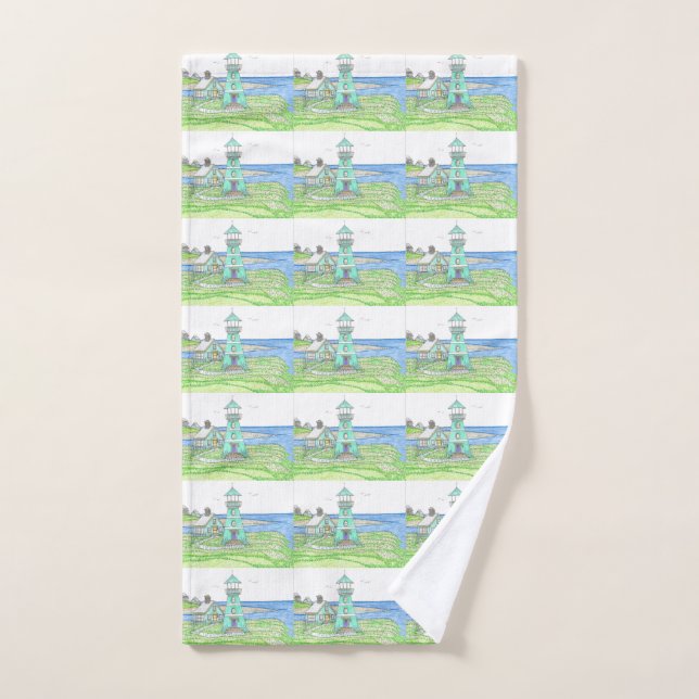Faro de verano 3; toalla de mano o cocina (Toalla de mano)