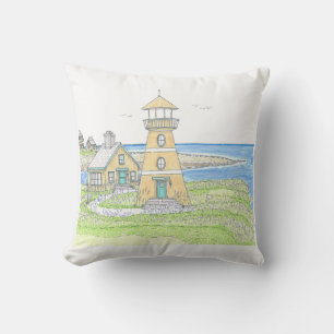 Faro de verano 4; Almohada exterior; AZUL