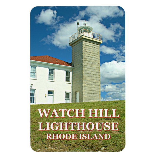 Faro de Watch Hill, imán fotográfico de Rhode Isla (Vertical)