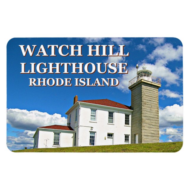 Faro de Watch Hill, imán fotográfico de Rhode Isla (Horizontal)