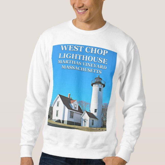 Faro de West Chop, camiseta sudadera de Marthas Vi (Anverso)