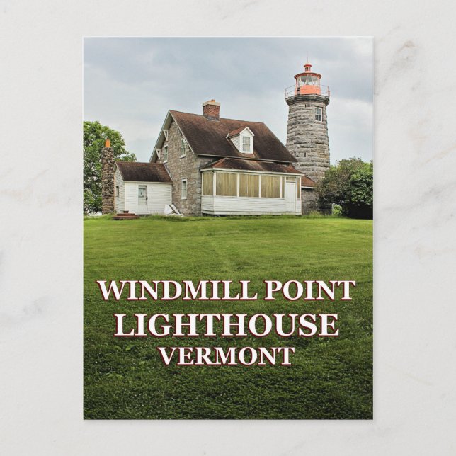 Faro de Windmill Point, postal de Vermont (Anverso)