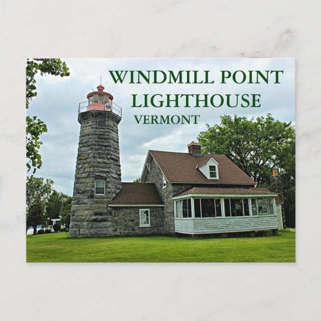 Faro de Windmill Point, postal de Vermont (Anverso)