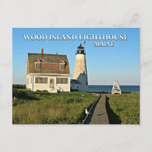 Faro de Wood Island, postal Maine