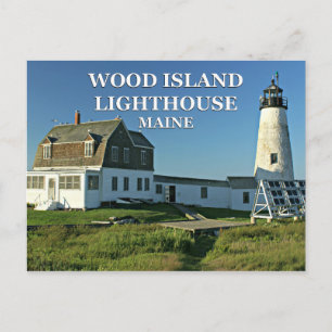 Faro de Wood Island, postal Maine