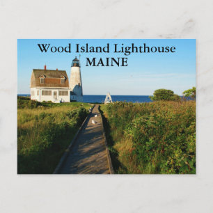 Faro de Wood Island, postal Maine