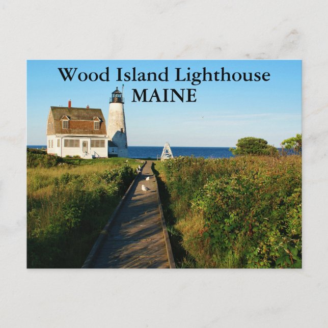 Faro de Wood Island, postal Maine (Anverso)