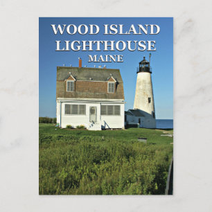 Faro de Wood Island, postal Maine