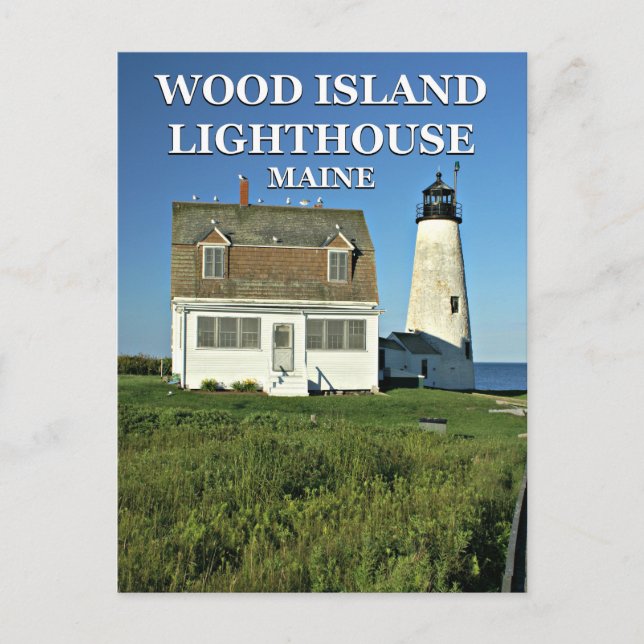Faro de Wood Island, postal Maine (Anverso)