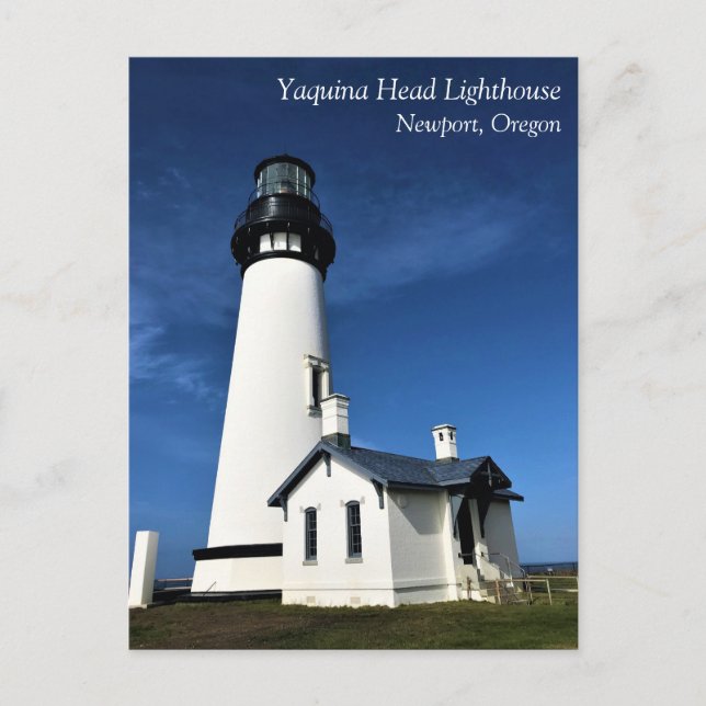 Faro de Yaquina Head, Newport, postal de Oregon (Anverso)