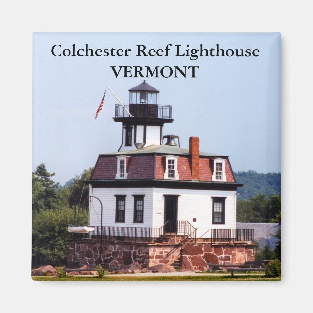 Faro del Arrecife de Colchester, imán Vermont (Frente)