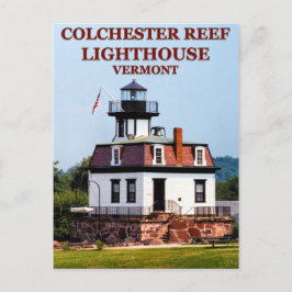 Faro del Arrecife de Colchester, postal de Vermont