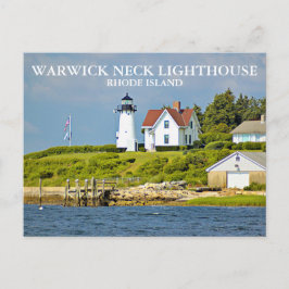 Faro del cuello de bruwick, postal de Rhode Island