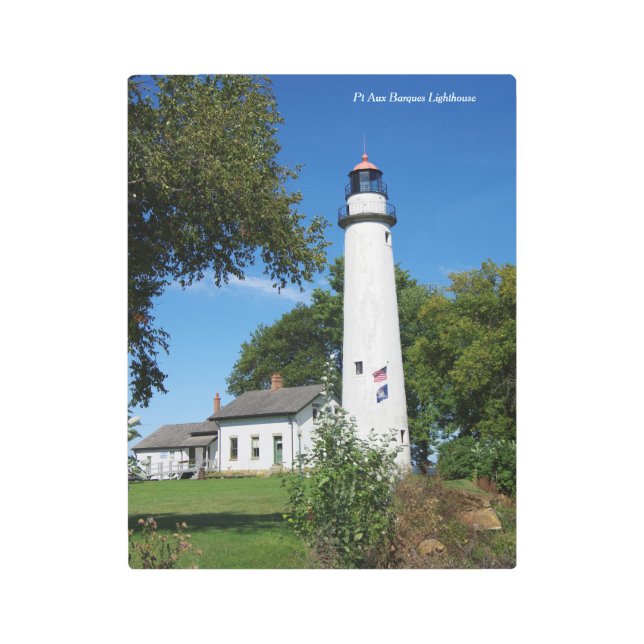 Faro del faro de Aux Barques alto arte metálico en (Anverso)