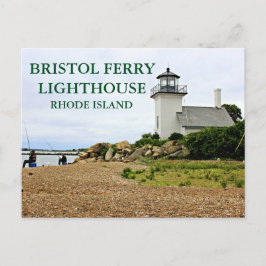 Faro del ferry de Bristol, postal de Rhode Island