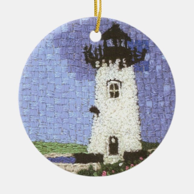 Faro del Martha's Vineyard del ornamento (Frente)