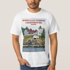 Faro del puerto de la cubierta quemada, camiseta d