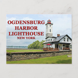 Faro del puerto de Ogdensburg, postal de Nueva Yor