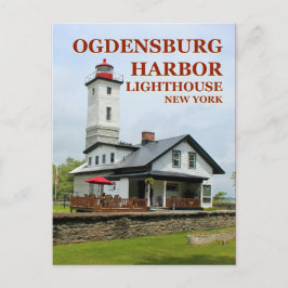 Faro del puerto de Ogdensburg, postal de Nueva Yor