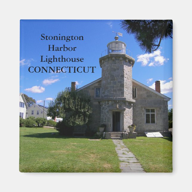 Faro del puerto de Stonington, imán Connecticut (Frente)