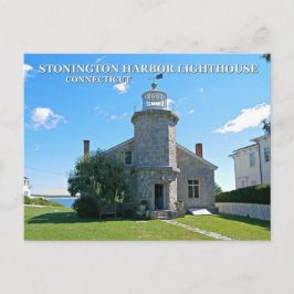 Faro del puerto de Stonington, postal de Connectic
