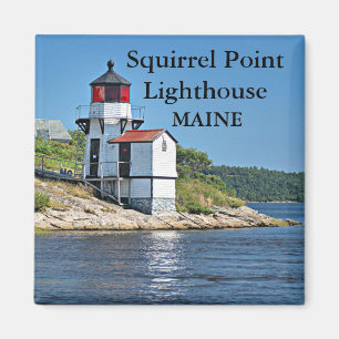 Faro del punto de la ardilla, imán de Maine