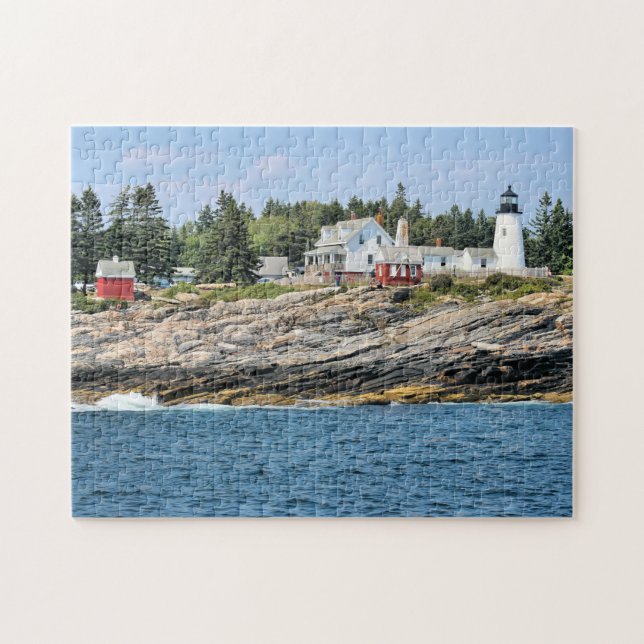 Faro del punto de Pemaquid, rompecabezas de Maine (Horizontal)
