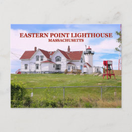 Faro del punto oriental, postal de Massachusetts