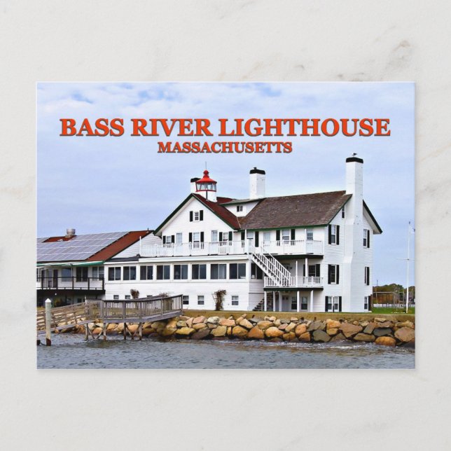 Faro del río Bass, postal de Massachusetts (Anverso)