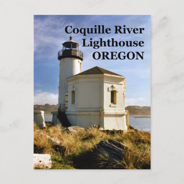 Faro del río Coquille, postal de Oregon (Anverso)