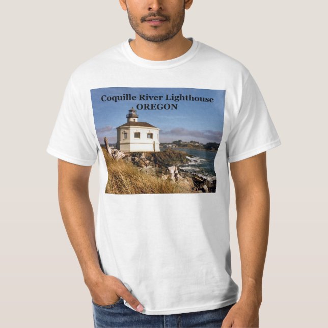 Faro del río de Coquille, camiseta de Oregon (Anverso)
