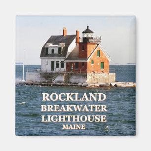 Faro del rompeolas de Rockland, imán de Maine
