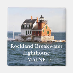 Faro del rompeolas de Rockland, imán de Maine