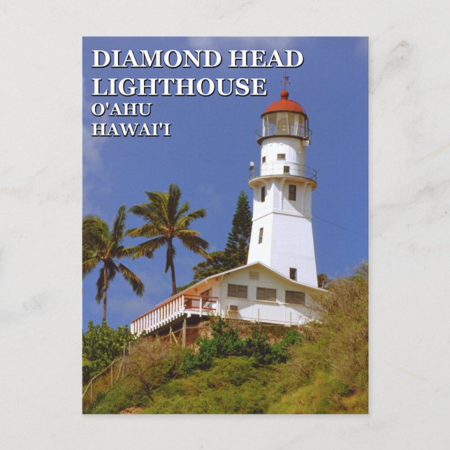 Faro Diamond Head, O'ahu, postal Hawai'i (Anverso)