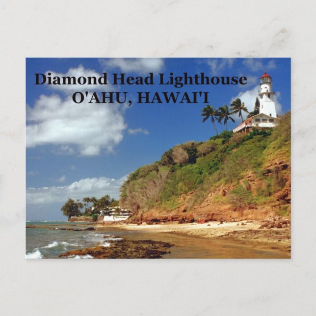 Faro Diamond Head, O'ahu, postal Hawai'i (Anverso)