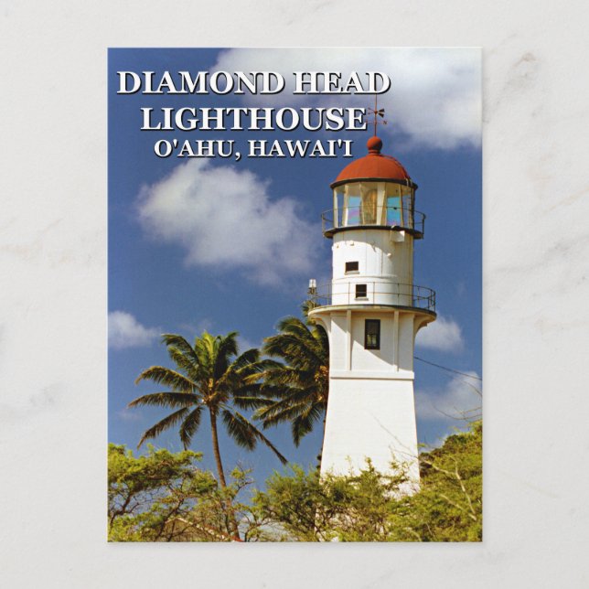 Faro Diamond Head, O'ahu, postal Hawai'i (Anverso)