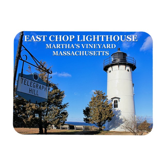 Faro East Chop, imán fotográfico de Massachusetts (Horizontal)