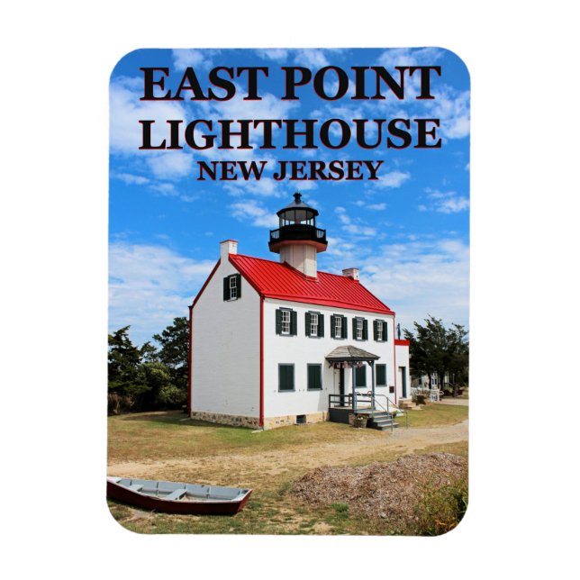Faro East Point, imán fotográfico de Nueva Jersey (Vertical)