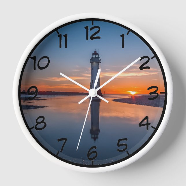 Faro En El Reloj De Pared De Sunrise (Anverso)