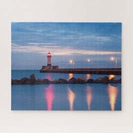 Faro en el rompecabezas de fotos de la salida del 