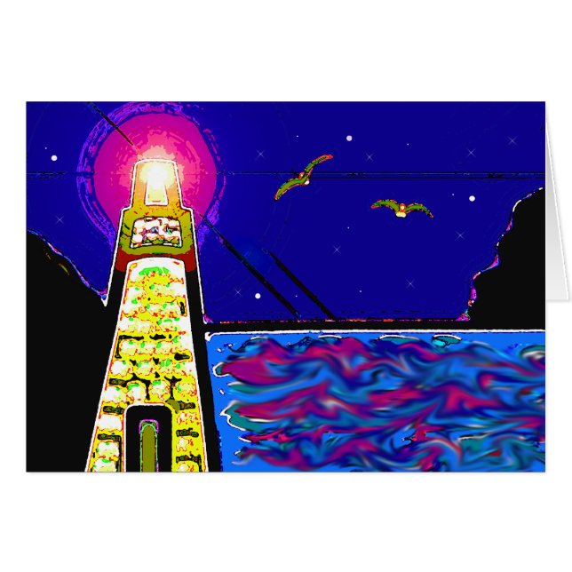 Faro en la noche (Anverso (Horizontal))