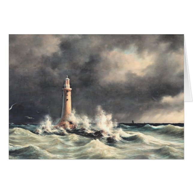 Faro en Stora Balt, arte fino postal (Anverso (Horizontal))