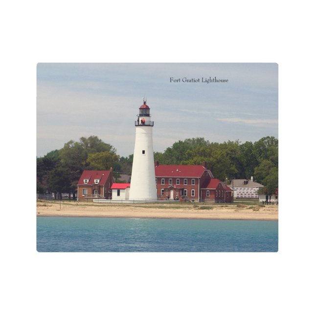 Faro Fort Gratiot arte mural metalizado (Anverso)